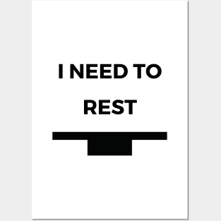 I Need To Rest - Whole Rest Funny Music Puns Text On Top Posters and Art